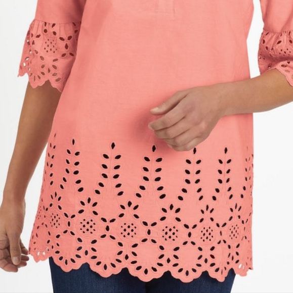 Blair Fiesta Elbow-Sleeve Eyelet Tunic - Picture 3 of 3